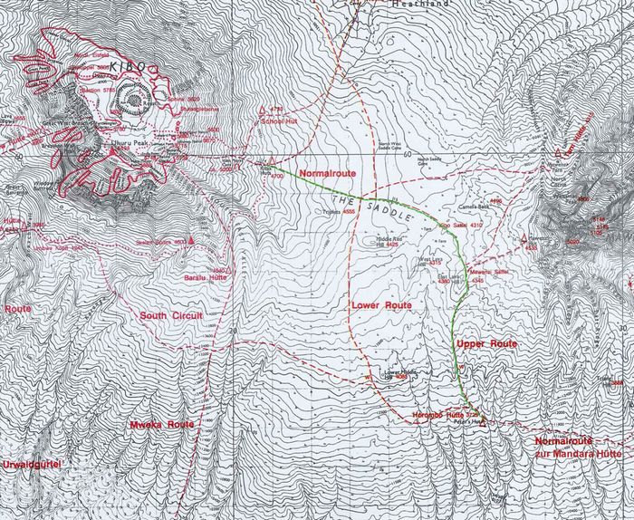 4.Tag Horombo Hut 3725m - Kibo Hut 4700m ca. 11km, 4 h