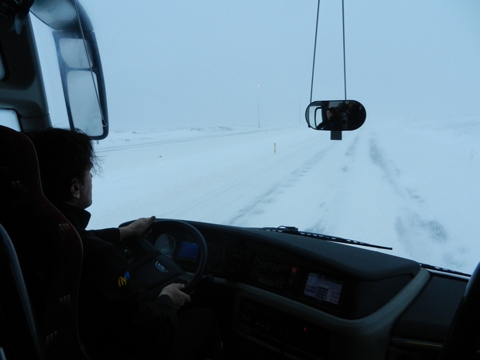 Im Buss von Keflavik nach Reykjavik